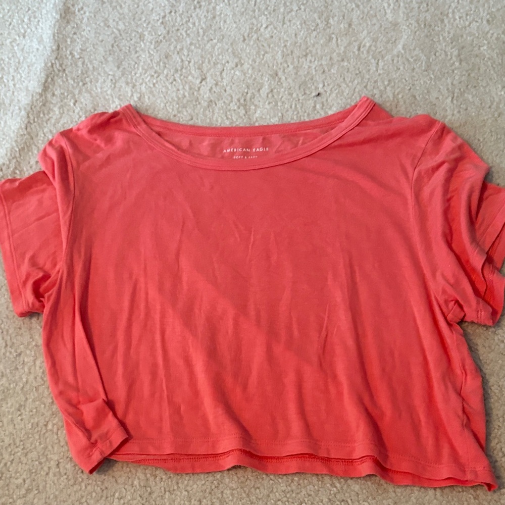 American Eagle Outfitters Coral Crop Top